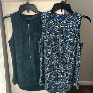 Apt 9 sleeveless pullover blouses with zipper front - SET OF TWO
